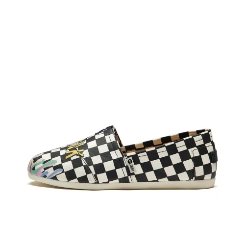 Joy&Mario Women's Casual Shoes Women's Low-Top Black/White Checkered