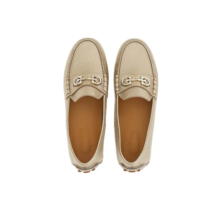 FERRAGAMO GANCINI Flat Shoes Women's Platinum-3