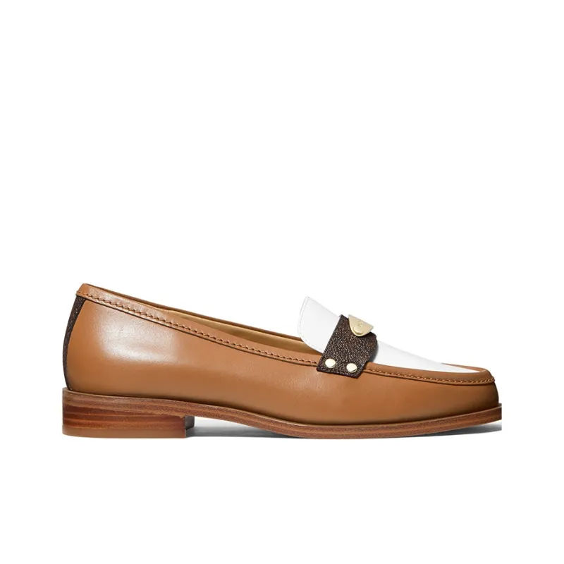 MICHAEL KORS KORS MK Finley Women's Casual Shoes Women's Leather Brown & White-1