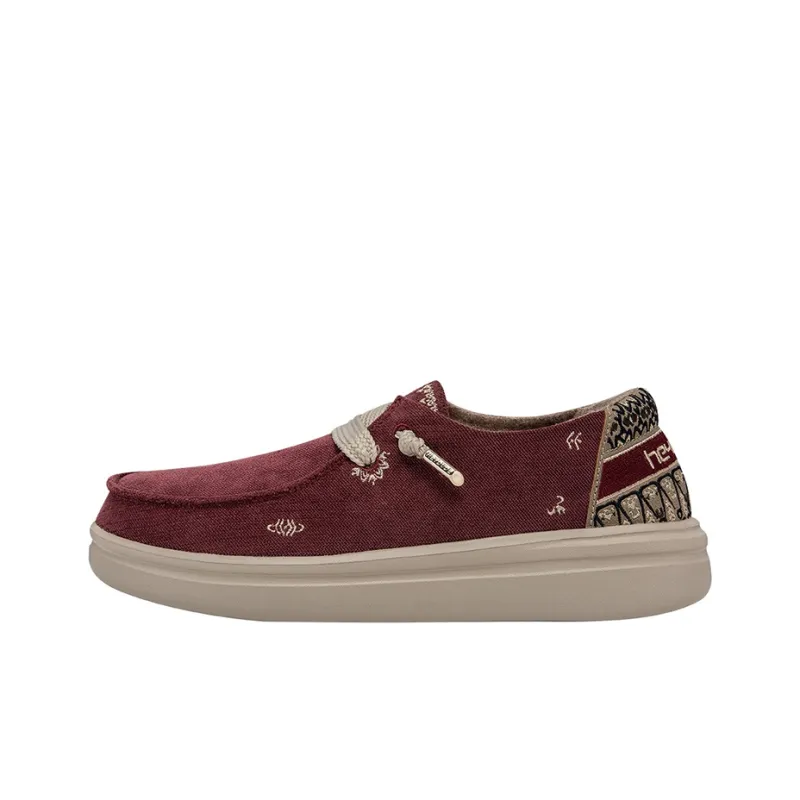 Heydude Canvas Shoes Women's Low Top Burgundy-0