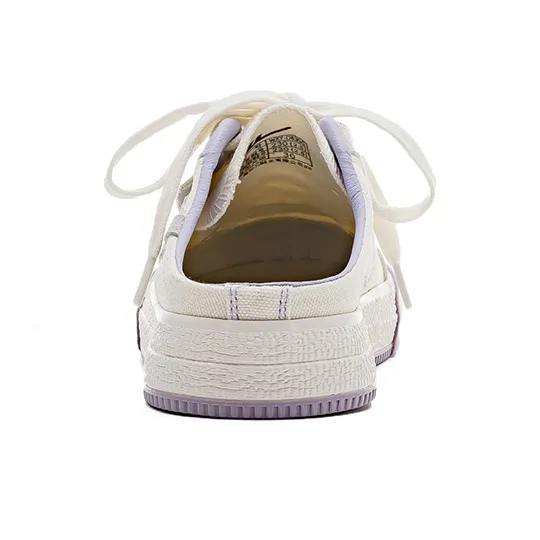 Warrior Anti Slip Wear Resistant Low Top Canvas Shoes Women's Beige Gray Purple-2