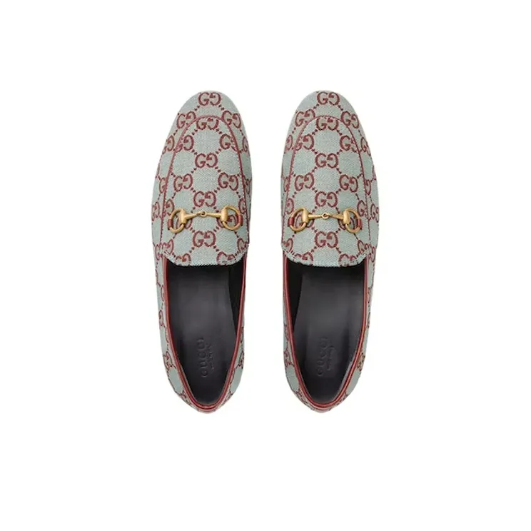 GUCCI Jordaan Loafer Light Blue Gg Canvas Women's-3