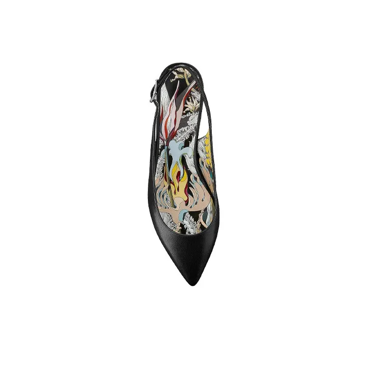 HERMES Albane Fantaisie Botanique Women's Casual Shoes Women's Black-4