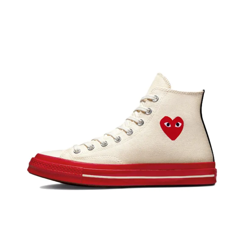 Converse Chuck Taylor All Star 70 Hi Comme Des Garcons Play Egret Red Midsole-0