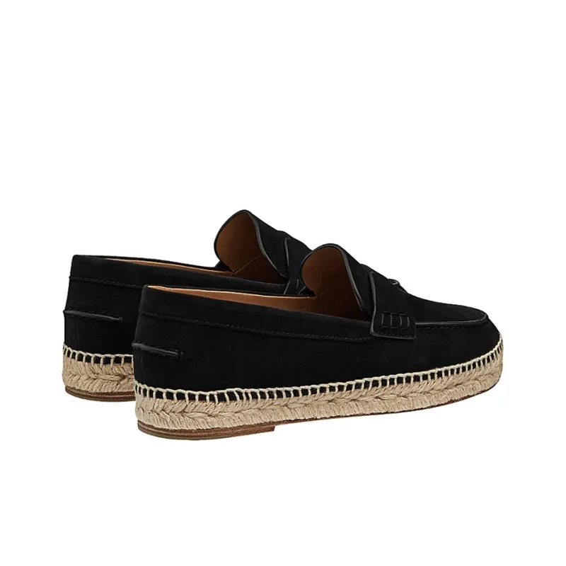 HERMES Espadrilles Casual Shoes Women's Black-3