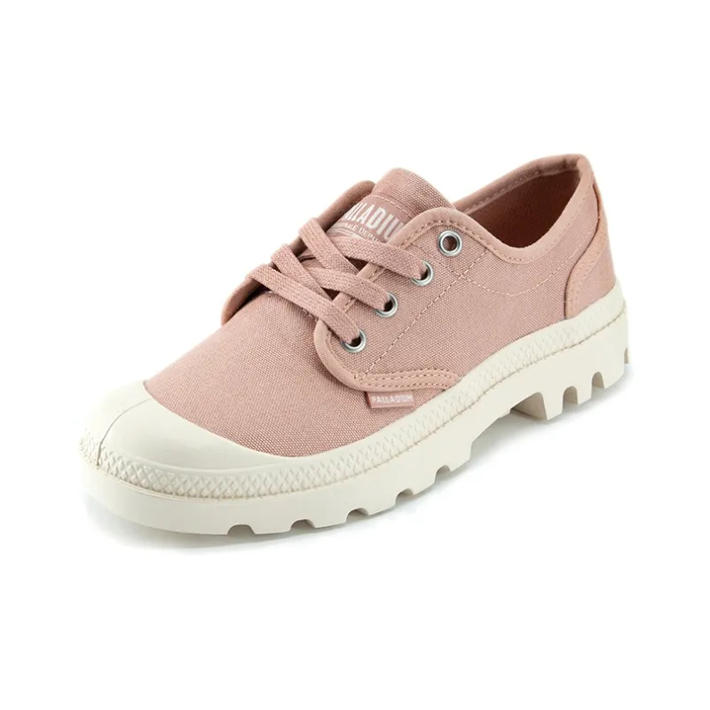 Palladium Pampa Oxford Anti Slip Wear Resistant Breathable Lightweight Warm Low Top Canvas Shoes Women's Rose Pink-1