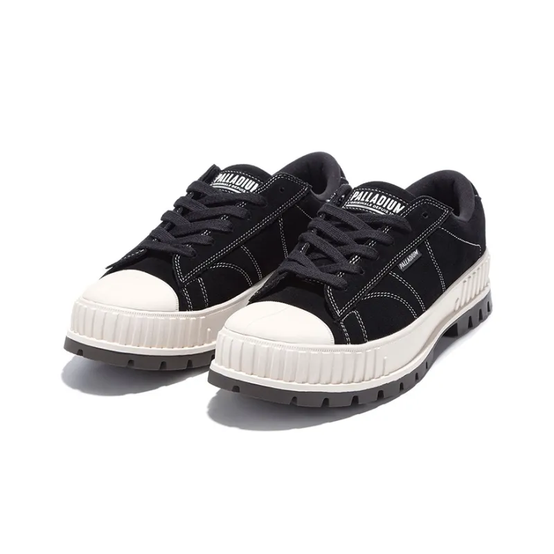 Palladium Pallashock90Sde Low Top Canvas Shoes Unisex Black Smoke White-1
