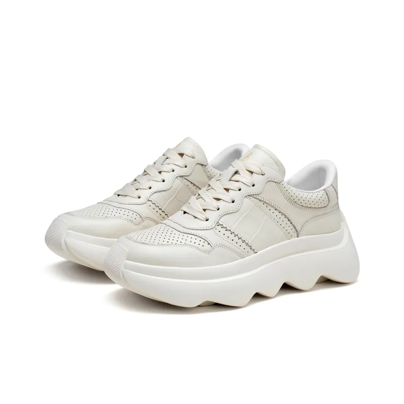 ROBERTA DI CAMERINO Cow Leather Chunky Sneakers Men's Apricot-2