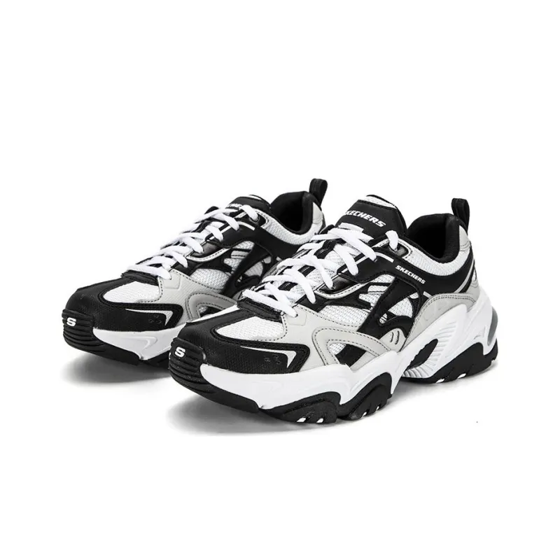 Skechers Stamina V2 1.0 Cushioning Anti Slip And Wear Resistant Low Top Chunky Sneakers Women's Black White-2