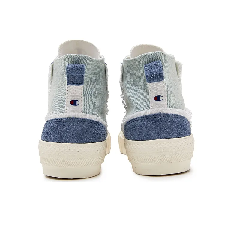 Champion Campus Active High High Top Canvas Shoes Women's Denim Blue-3
