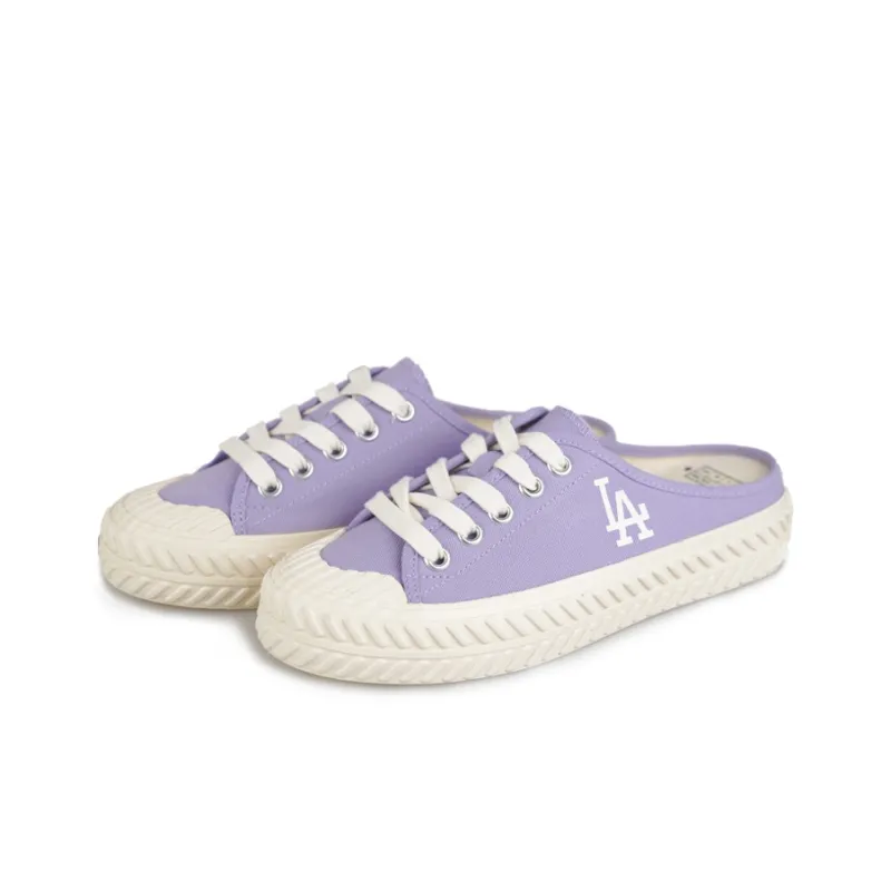 MLB Playball Mule Anti Slip Wear Resistant Low Top Canvas Shoes Unisex Violet-2