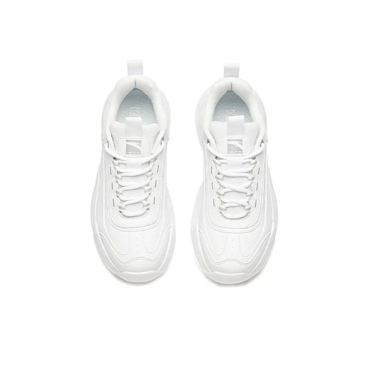 Anta Life Collection Anti Slip Wear Resistant Low Top Chunky Sneakers Women's Silver White-2