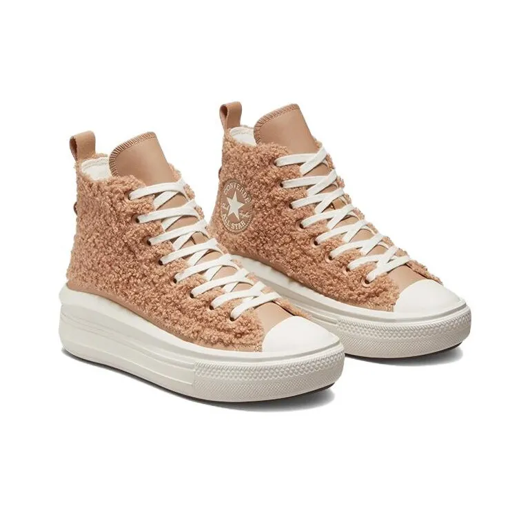 Chuck Taylor All Star Women's Converse Move Platform High 'Sherpa Champagne Tan' Women's-2