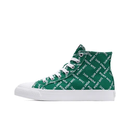 Pony Canvas Shoes Women's High-Top Green