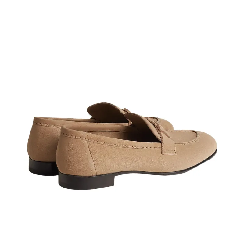 HERMES Paris Loafers Women's Light Brown-4