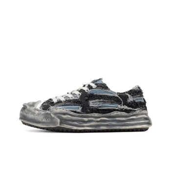 HART DAVIS Dusty Shoes Slip Resistant Low Top Canvas Shoes Unisex Denim Black