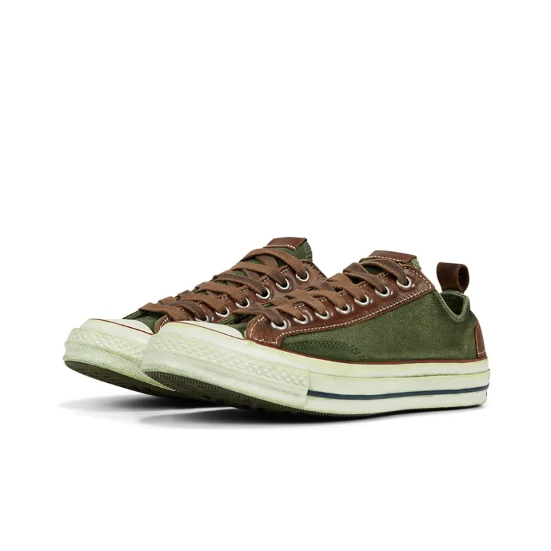 Converse 1970s Space Vintage Chuck Anti-Slip And Wear-Resistant Breathable Low-Top Canvas Shoes Unisex Green Brown-2