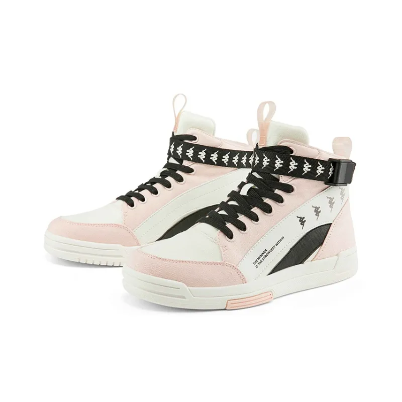 Kappa Breathable High-Top Canvas Shoes Women's Fan Shell Pink-2