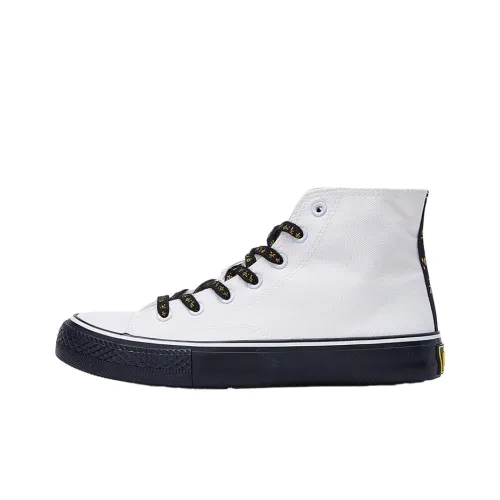 WARRIOR Canvas Shoes Unisex High-Top White/Black