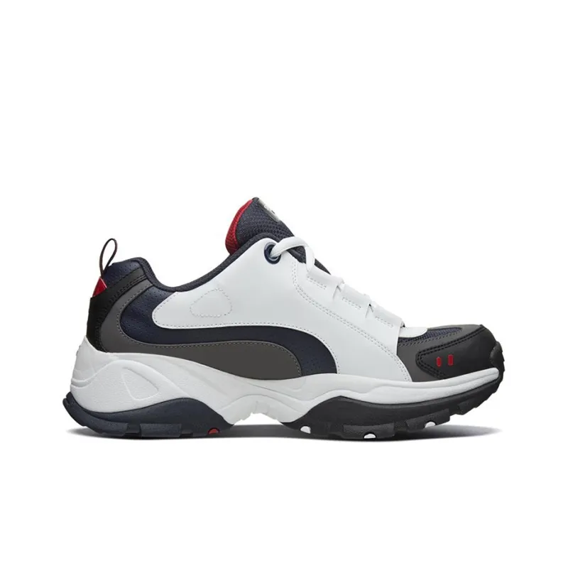 Skechers Kozmiks Cushioning Anti-Slip And Wear-Resistant Low-Top Chunky Sneakers Men's White Blue Red-1