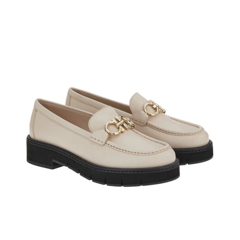 FERRAGAMO Gancini-plaque Leather Loafers-2