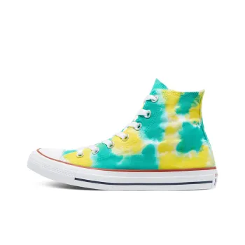 Converse Chuck Taylor All Star Hi Anti-Slip Wear-Resistant High-Top Canvas Shoes Unisex Mint Green Yellow