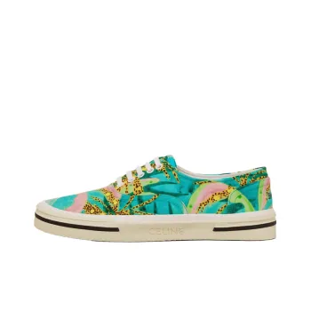 CELINE Eliot Stranded In The Jungle Anti Slip Wear Resistant Low Top Canvas Shoes Men's Multicolor Green