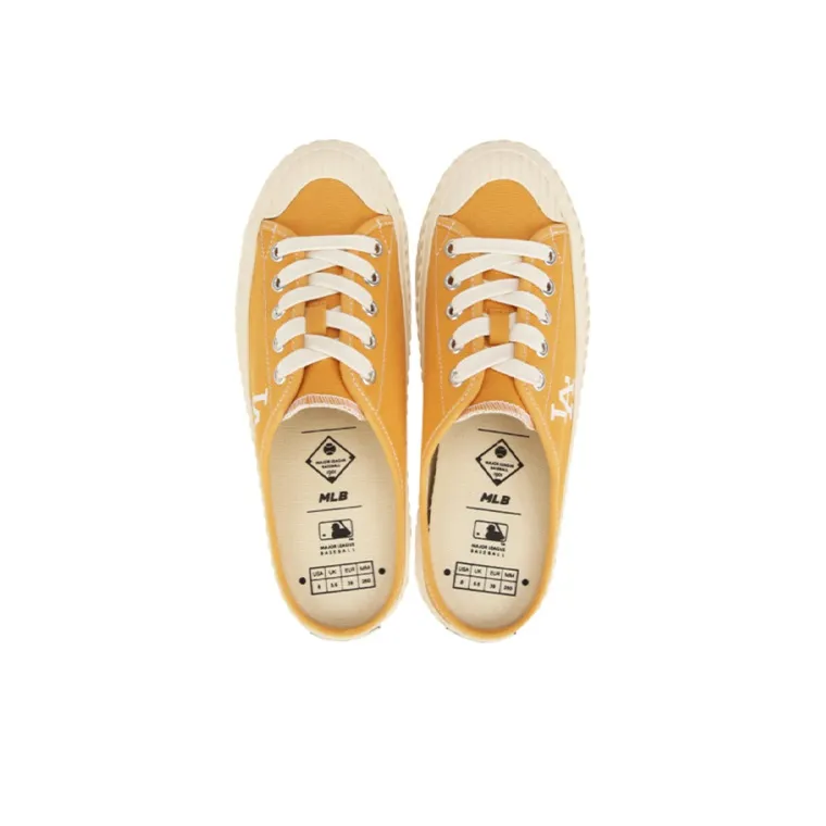 MLB Play Ball Los Angeles Dodgers Slip Resistant Low Top Canvas Shoes Unisex Orange Yellow-2