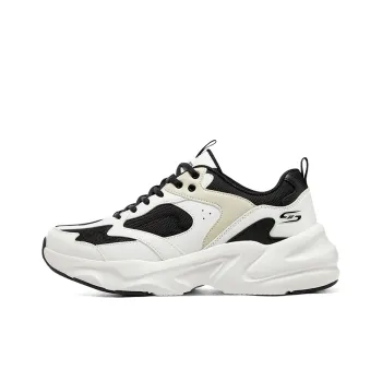 Skechers D'LITES Surfing Non slip Wear resistant Shock Absorption Low Top Chunky Sneakers Men's White Black Beige