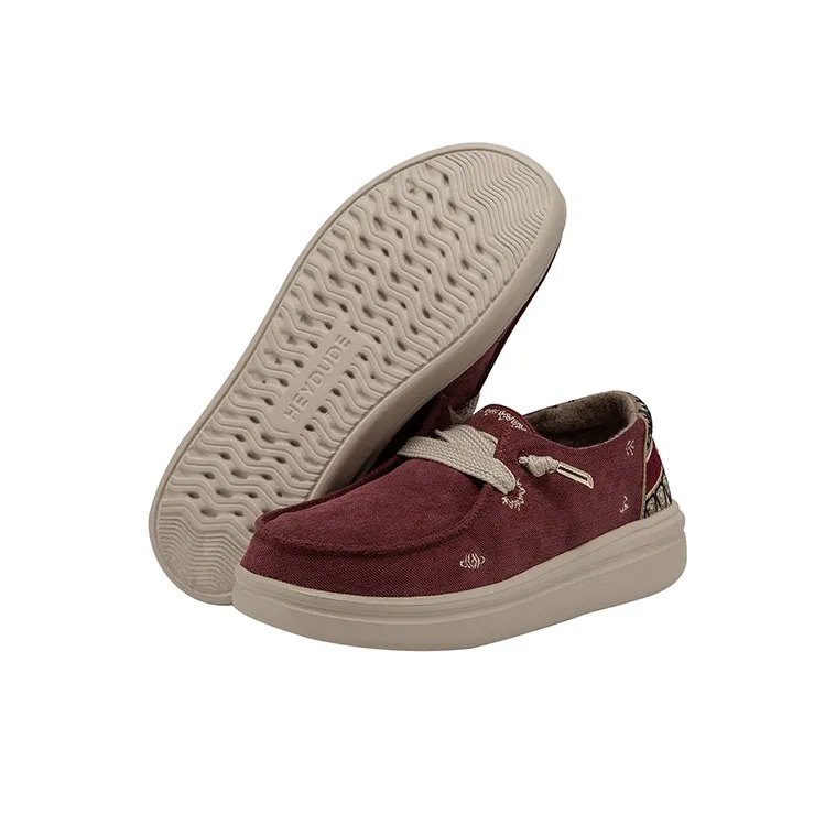 Heydude Canvas Shoes Women's Low Top Burgundy-2