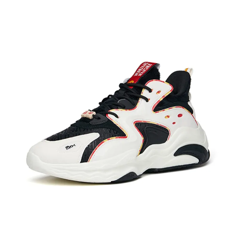 My King Mansleep X ANTA Life Collection Chunky Sneakers Men Low-Top Black/White/Red-2