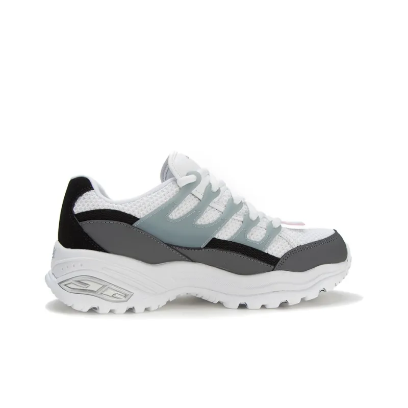 Skechers D'Lites Low Top Daddy Shoes White/Grey Women's-1