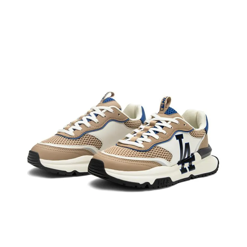 MLB Chunky Runner Anti Slip Wear Resistant Low Top Chunky Sneakers Unisex Khaki White-2