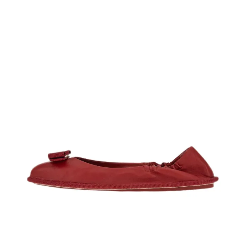 FERRAGAMO Varina Flat Shoes Women's Red-0