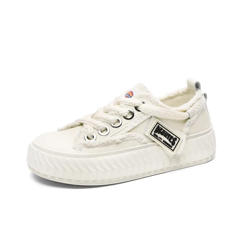 Dickies Trendy Comfortable And Versatile Low Top Canvas Shoes Women's Beige-1
