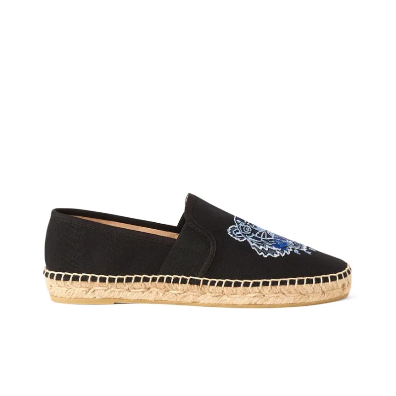 KENZO Tiger Elasticated Canvas Casual Single Shoes Women's Black-1