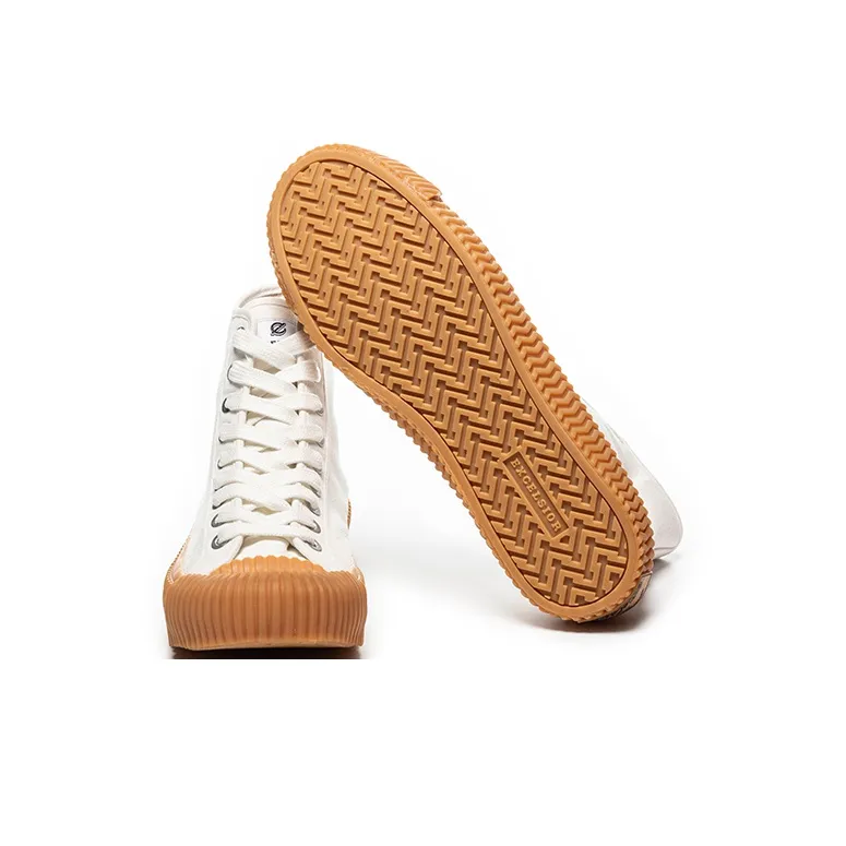 Excelsior Canvas Shoes Unisex High Top Steam White/Caramel-4