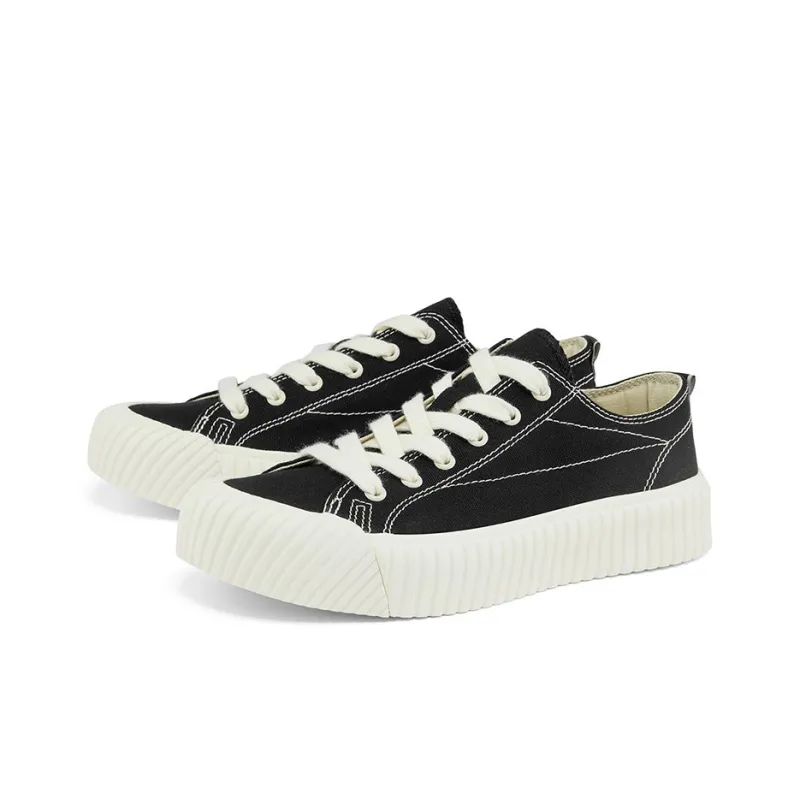 Kappa Wear resistant And Lightweight Low Top Canvas Shoes Unisex Black-2