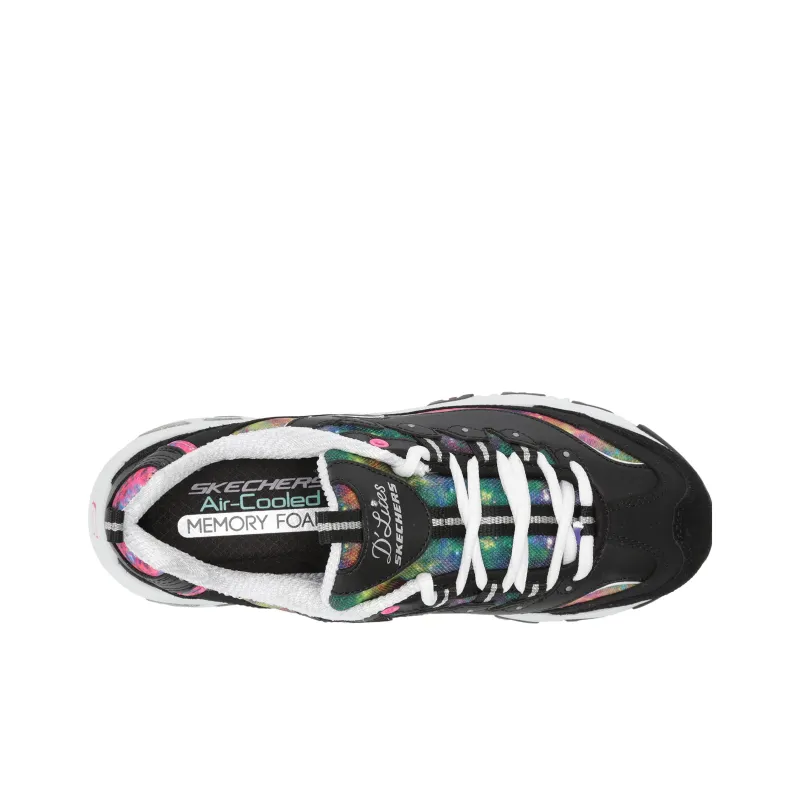 Skechers D'LITES 1.0 Non-slip Wear-resistant Shock Absorption Low-Top Chunky Sneakers Women's Black Pink-4