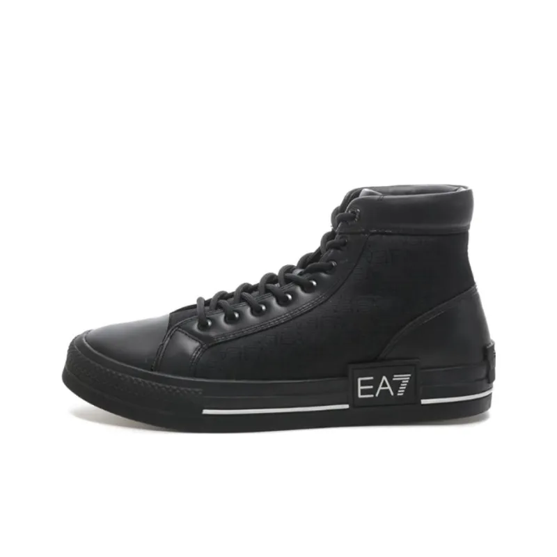 EMPORIO ARMANI EA7 High Top Casual Athletic Shoes Unisex Black-0