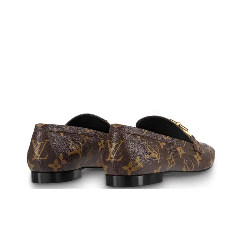 LOUIS VUITTON Upper Case Flat Shoes Women's Brown-4
