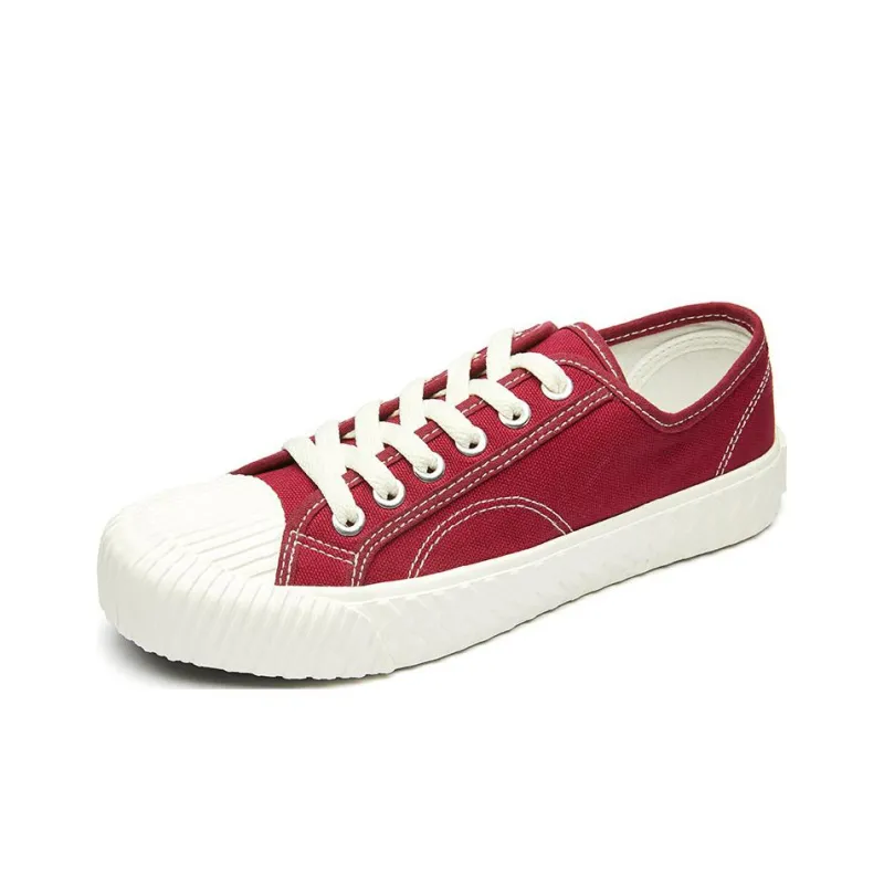 TARRAMARRA Canvas Shoes Women's Low Top Black/Red/Yellow-8