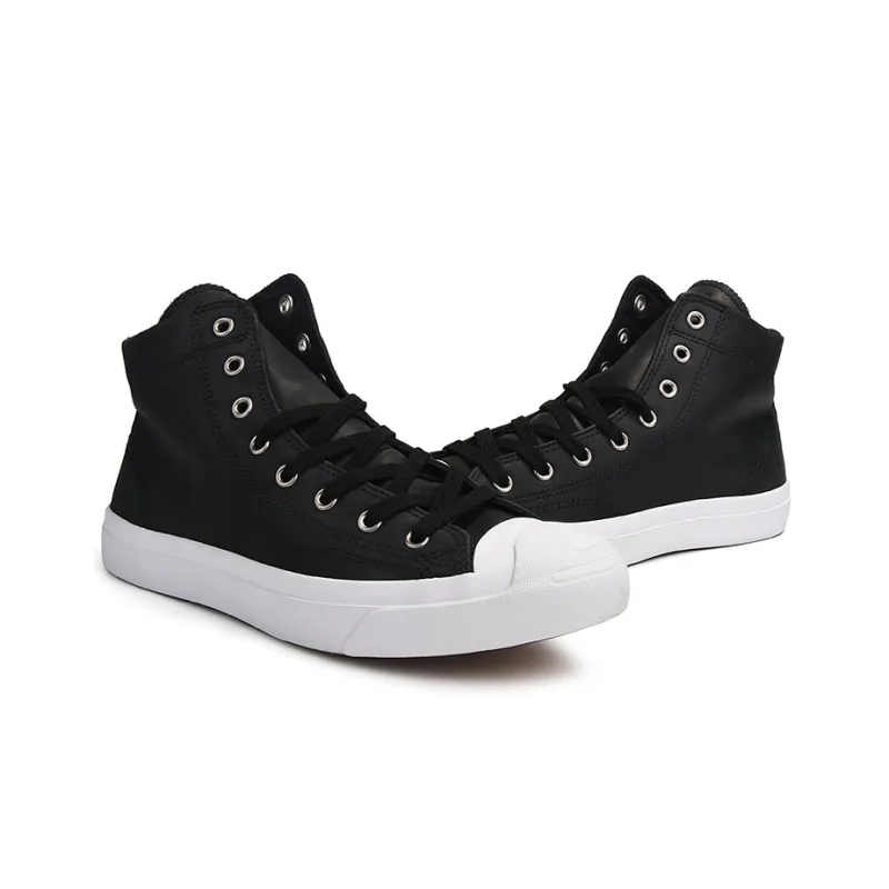 Converse Jack Purcell Hi Leather 'Black White'-2