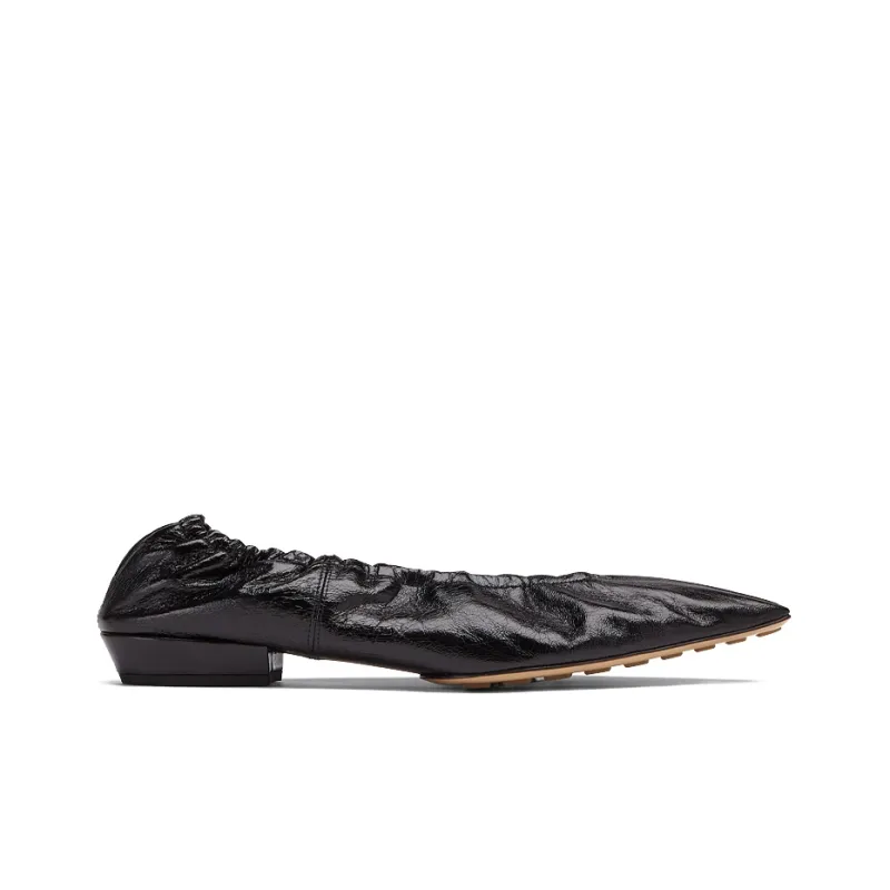 Bottega Veneta Almond Flat Shoes Women's Black-1