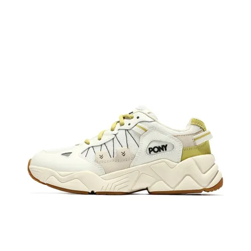 Pony Chunky Sneakers Women's Low-Top White/Mustard Yellow