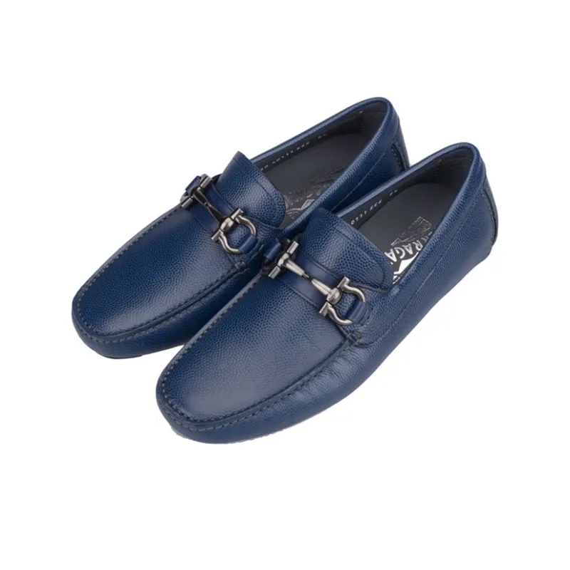 Ferragamo Low-Top Fashion Casual Leather 'Blue' Men's-2
