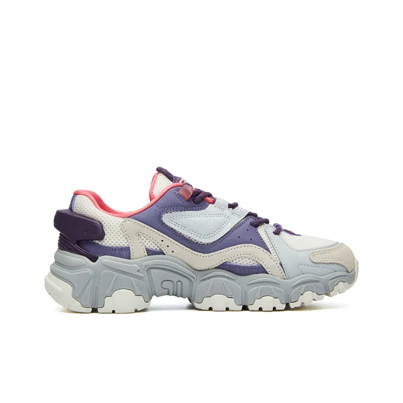 FILA FUSION Tracer Cushioning, Slip Resistant, Abrasion Resistant Coverage Low Top Chunky Sneakers Women's Beige Purple-1