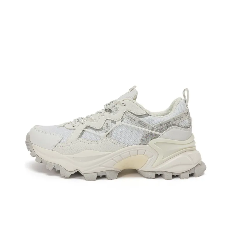 Kappa Cushioning Abrasion Resistant Height Increasing Support Low Top Chunky Sneakers Unisex White-0