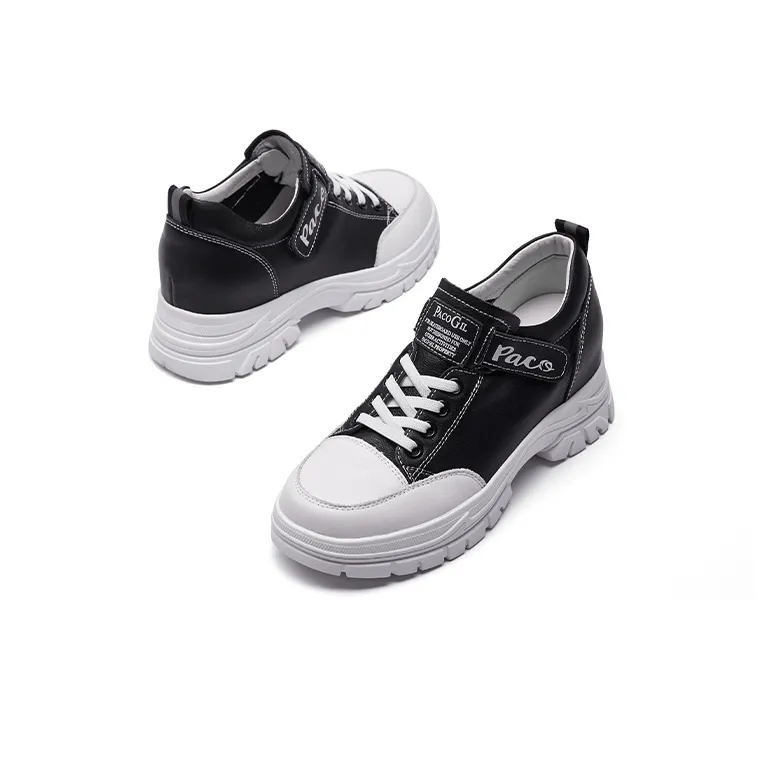 PACO GIL Chunky Sneakers Women's Low Top Black-1