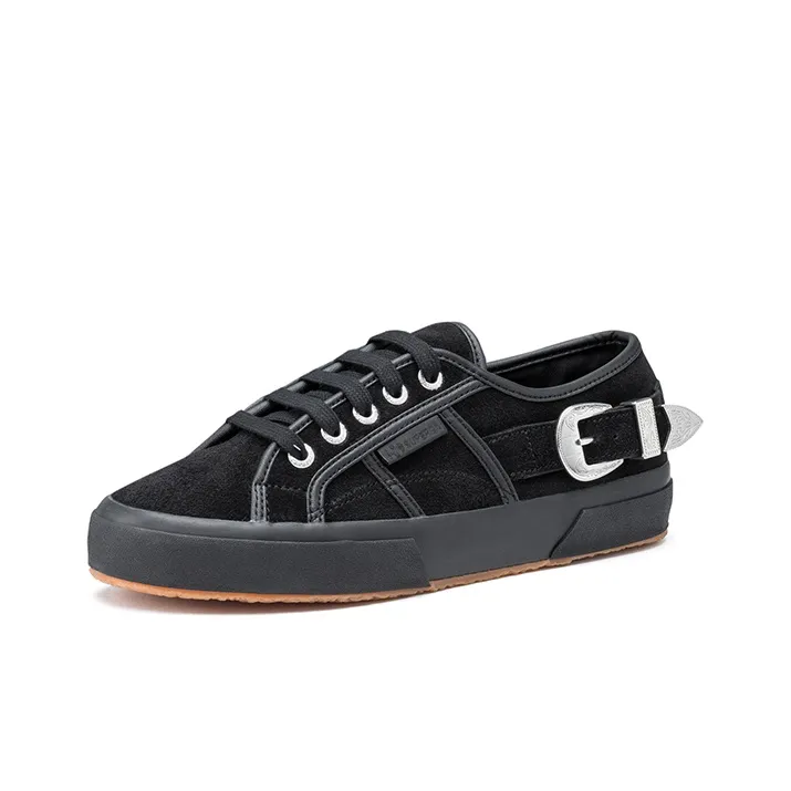 SUPERGA Anti Slip Wear Resistant Low Top Canvas Shoes Women's Black-2